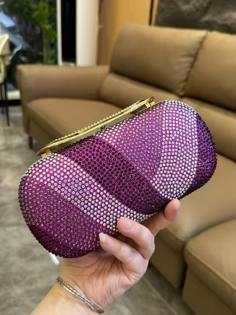 Purple Wave Evening Bag